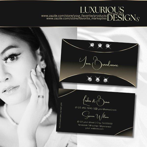Luxury Black with Whitegold Decor Sparkle Diamonds