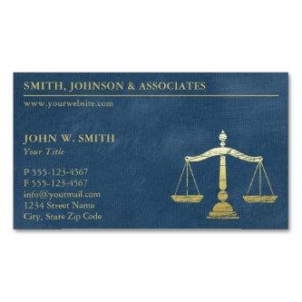 Luxury Blue Lawyer Scales of Justice Gold Look Magnetic