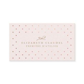 Luxury Blush Faux Rose Gold Foil Dots Elegant bow