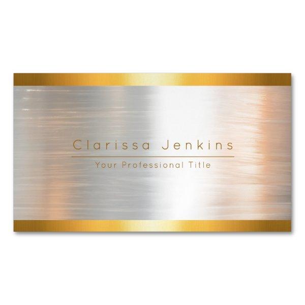 luxury brand brushed gold silver Metallic Gold  Magnet