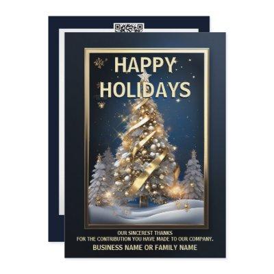 Luxury busines Xmas tree decorations winter snow  Holiday Card