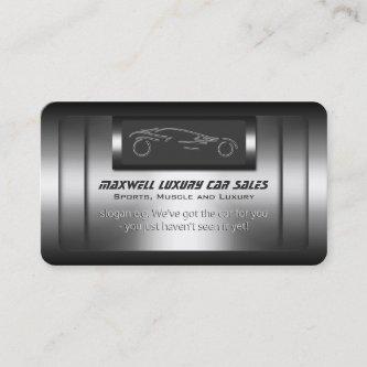 Luxury Car Sales - faux metal, silver sportscar