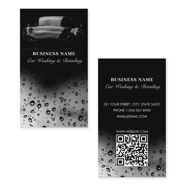 Luxury Car Wash Automotive Cleaning QR Code Black