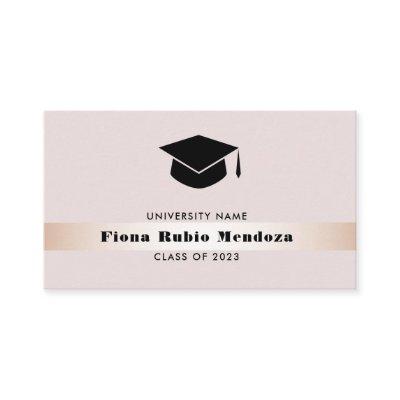 Luxury Chic Rose Gold Graduation cap Name Insert