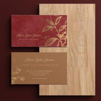 Luxury classy red faux gold foil boutique owner