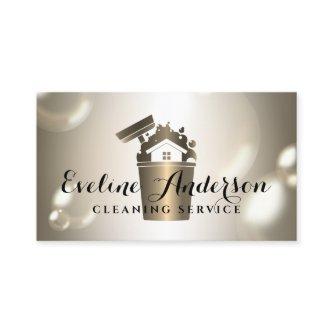 Luxury cleaning logo and bubbles