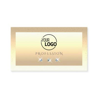 Luxury Cream Beige Ombre Sparkle Diamonds Add Logo