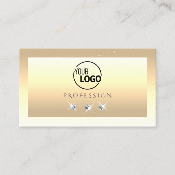 Luxury Cream Beige Ombre Sparkle Diamonds Add Logo