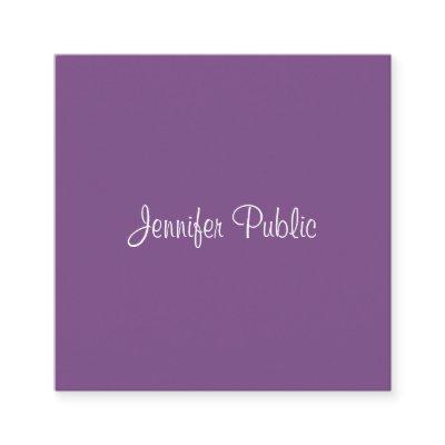 Luxury Elegant Freehand Script Modern Purple Chic Square