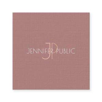 Luxury Elegant Modern Trendy Design Monogram Plain Square