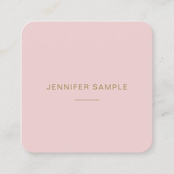 Luxury Elegant Pink Gold Modern Minimalist Plain Square