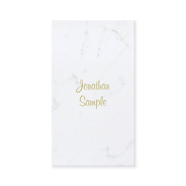 Luxury Elegant White Marble Gold Script Template
