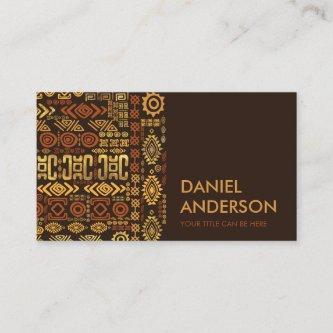 Luxury Ethnic African Pattern- warm brown and gold