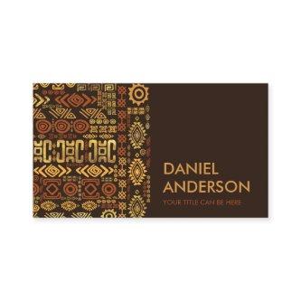 Luxury Ethnic African Pattern- warm brown and gold