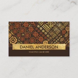 Luxury Ethnic Pattern- terracotta brown and gold