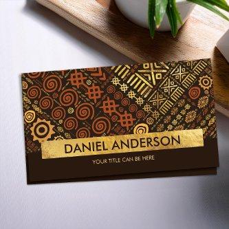 Luxury Ethnic Pattern- terracotta brown and gold