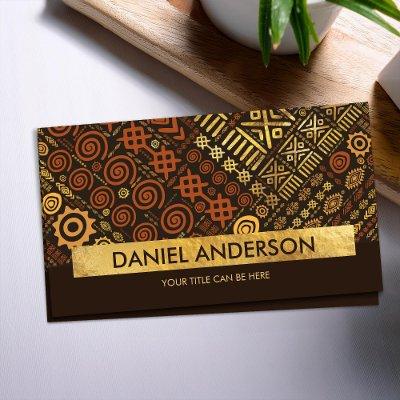 Luxury Ethnic Pattern- terracotta brown and gold
