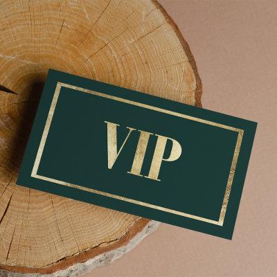 Luxury forest green gold foil VIP card club member