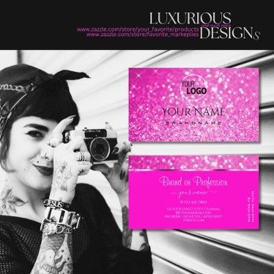 Luxury Girly Pink Glitter Luminous Stars and Logo