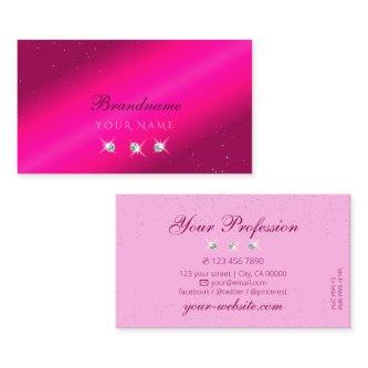 Luxury Girly Pink Sparkle Stars Diamonds Stylish