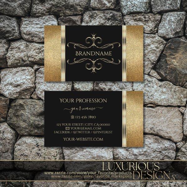 Luxury Gold and Black Golden Glitter Ornamental