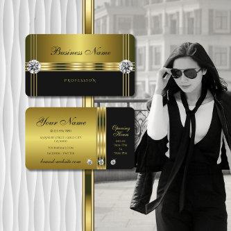 Luxury Gold and Black with Sparkling Diamonds
