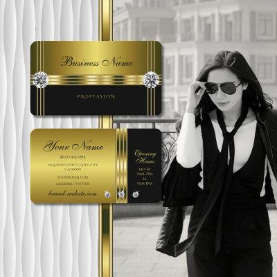 Luxury Gold and Black with Sparkling Diamonds