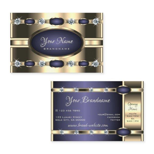 Luxury Gold and Blue Colors with Faux Diamonds