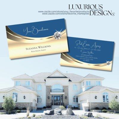 Luxury Gold and Blue with Sparkling Diamond Modern