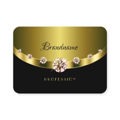 Luxury Gold Black Sparkling Diamonds Professional