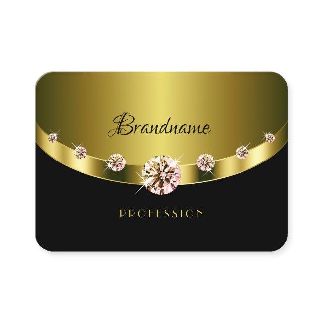 Luxury Gold Black Sparkling Diamonds Professional
