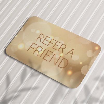 Luxury gold Bokeh Salon Spa Customer Referral Card