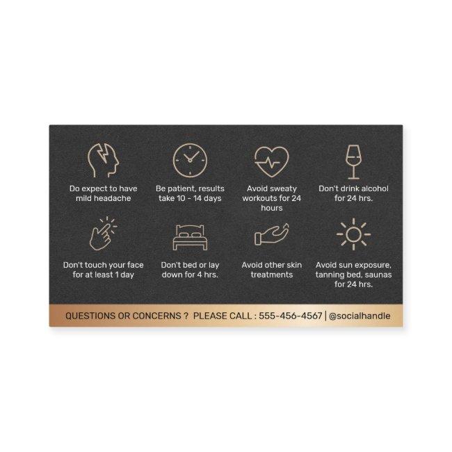 Luxury Gold Botox Filler Instruction Aftercare