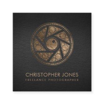 Luxury Gold Camera Shutter Photographer Square