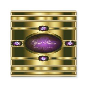Luxury Gold Effect with Dark Purple Marble Pattern Square