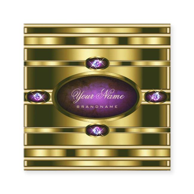 Luxury Gold Effect with Dark Purple Marble Pattern Square