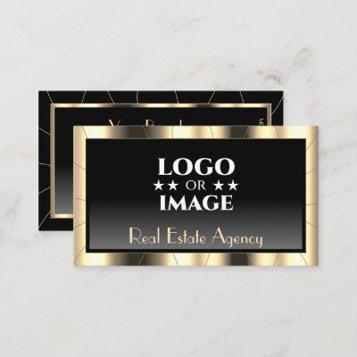 Luxury Gold Frame Dark Gradient Glamour with Logo