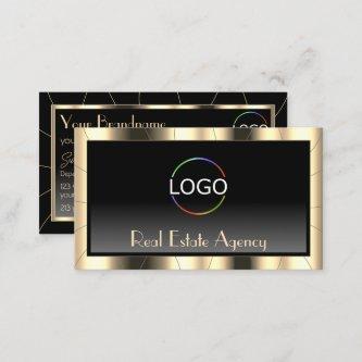 Luxury Gold Frame Dark Gradient Modern with Logo