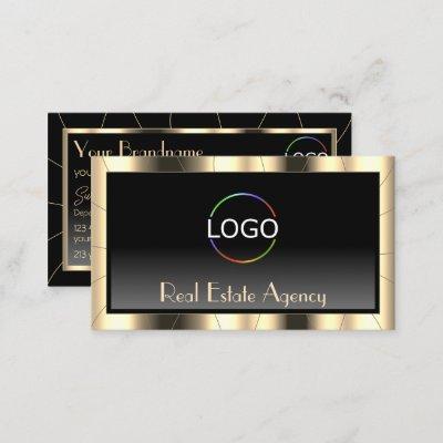 Luxury Gold Frame Dark Gradient Modern with Logo
