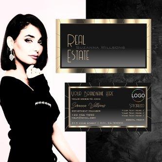Luxury Gold Frame Dark Gradient Stylish with Logo