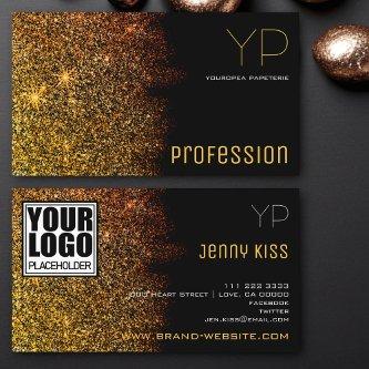 Luxury Gold Glitter with Logo and Monogram Modern