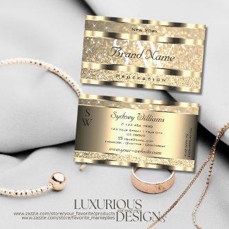 Luxury Gold Luminous Glitter Stars Monogram Golden
