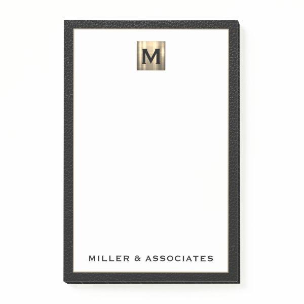 Luxury Gold Monogram Initial Logo Post-it Notes