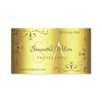 Luxury Gold Ornate Corner Borders Initials Elegant