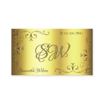 Luxury Gold Ornate Corner Borders with Initials
