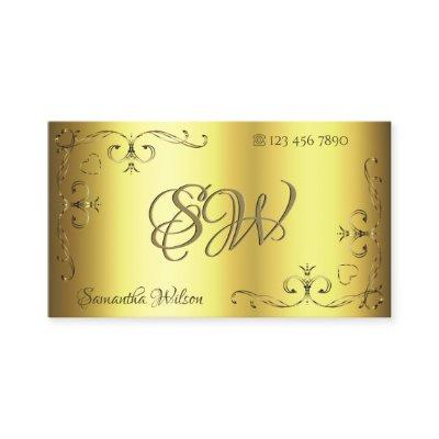 Luxury Gold Ornate Corner Borders with Initials
