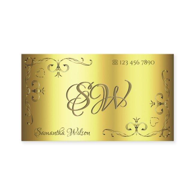Luxury Gold Ornate Corner Borders with Initials