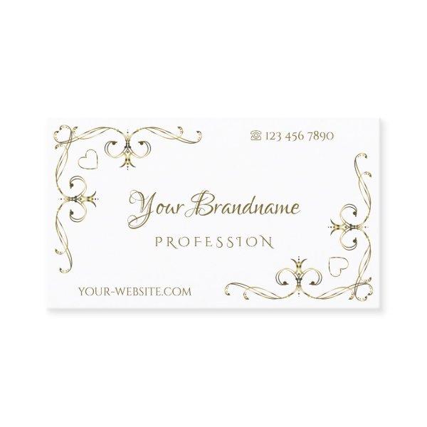 Luxury Gold Ornate Corners on Plain White Elegant