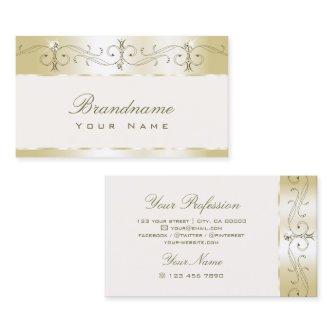 Luxury Gold Ornate Sparkling Jewels Pastel Cream