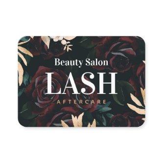 Luxury Gold Rose Lash Aftercare Card